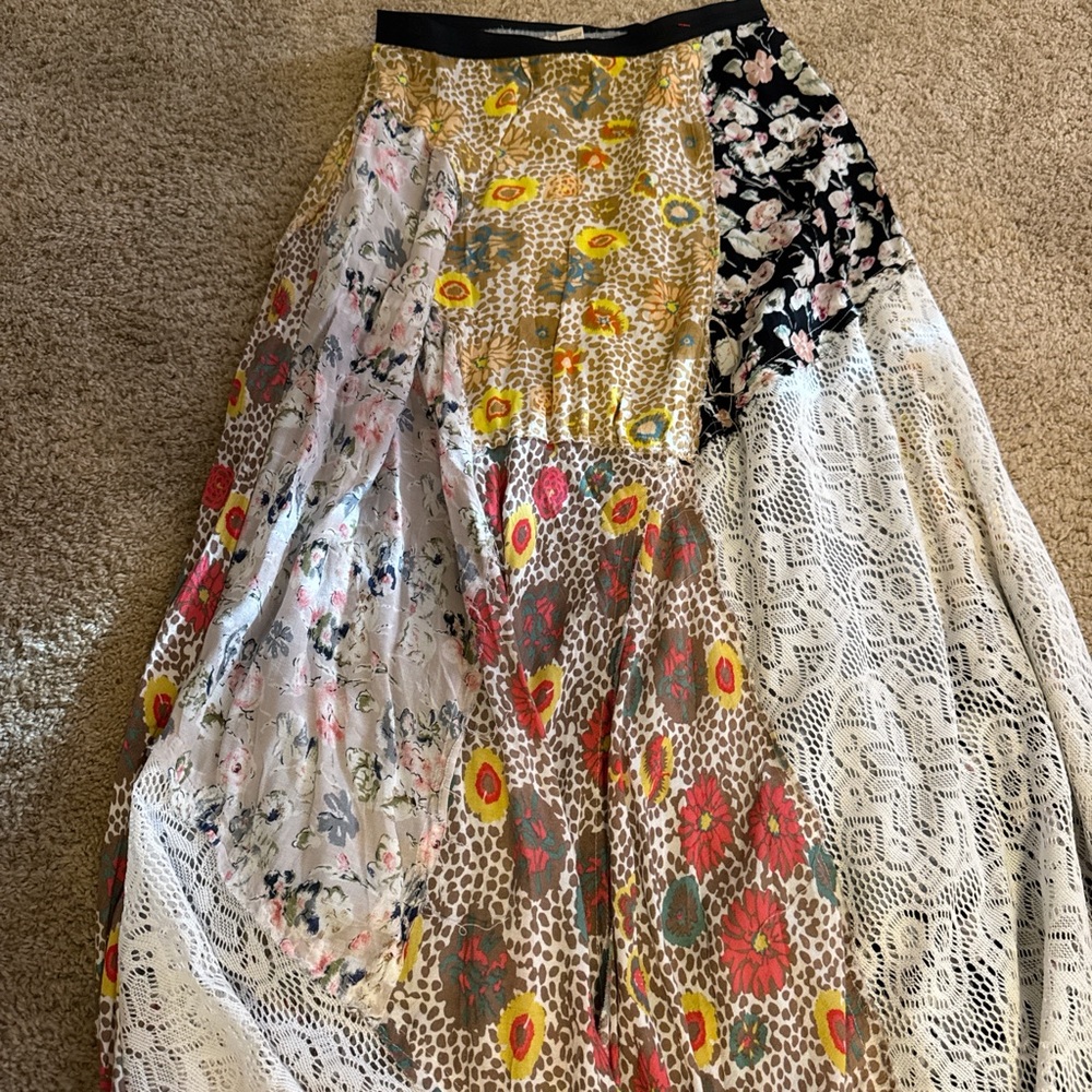 Floral Patchwork Maxi Skirt - Picture 2 of 2